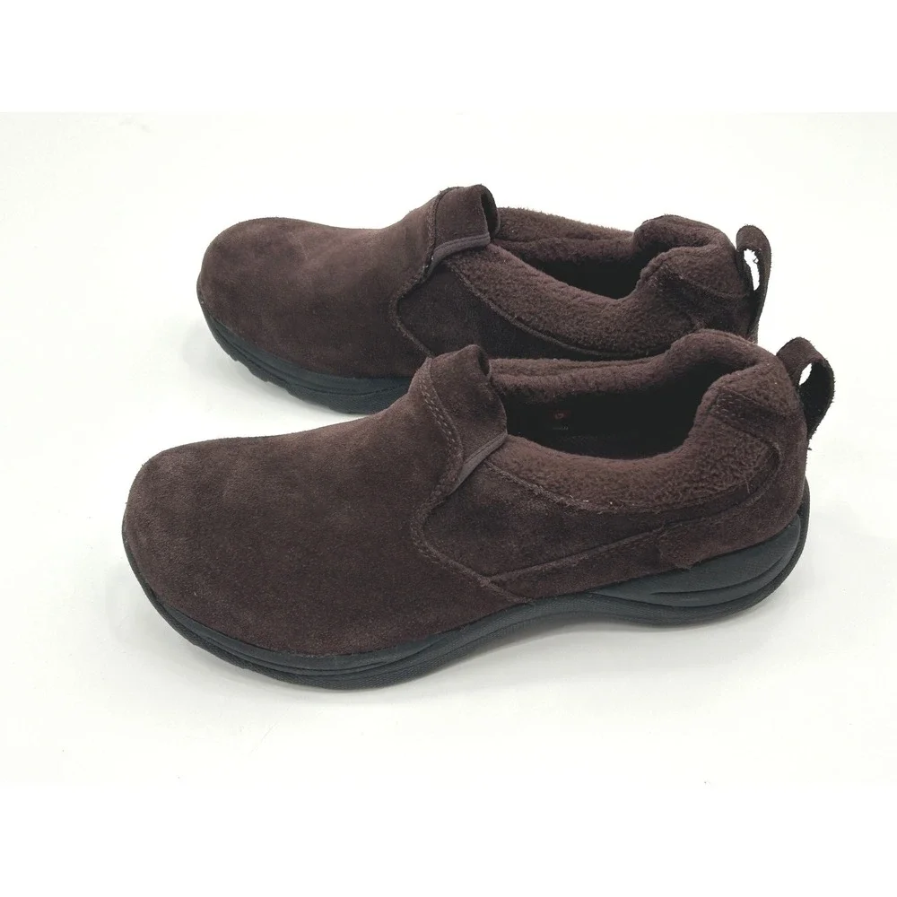 L.L Bean‎ PrimaLoft Suede Slip On Shoes Brown Cozy Outdoor Womens 8.5 - Picture 3 of 10